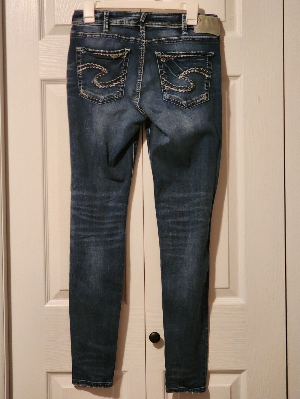 Silver Jeans Women's Dark Blue Skinny Jeans with Fading 30x31 - Picture 4 of 14